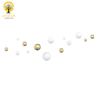Thumbnail for WHITE & GOLD SPHERICAL BALLS WALL HANGING - 100% MADE IN BRASS