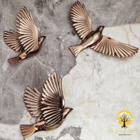 Thumbnail for Rose Gold Seagulls - Flying Birds - 100% Made From Brass