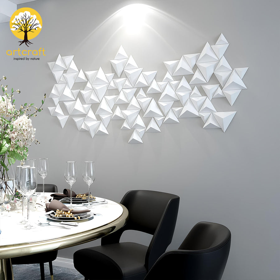White Pyramids -Wall Decor - 100% Made From Brass