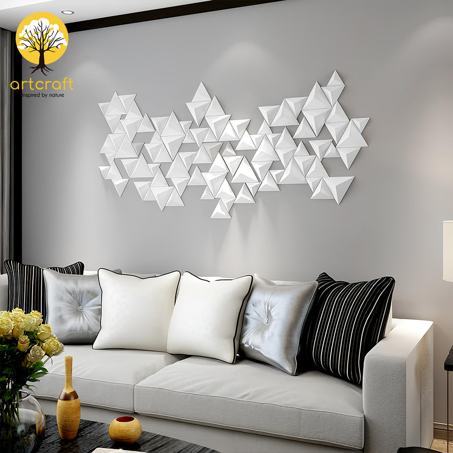 White Pyramids -Wall Decor - 100% Made From Brass