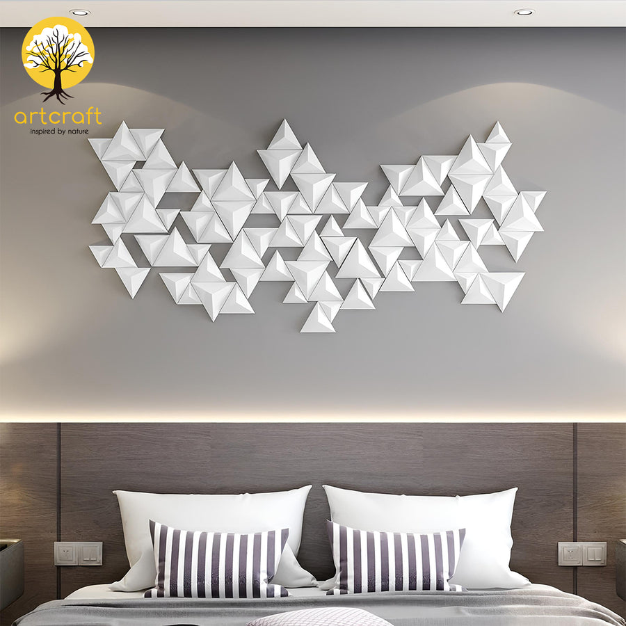White Pyramids -Wall Decor - 100% Made From Brass