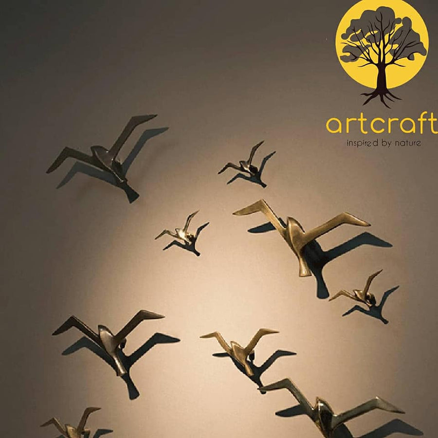 Bracketed Flying birds Wall Hanging - 100% Made From Brass