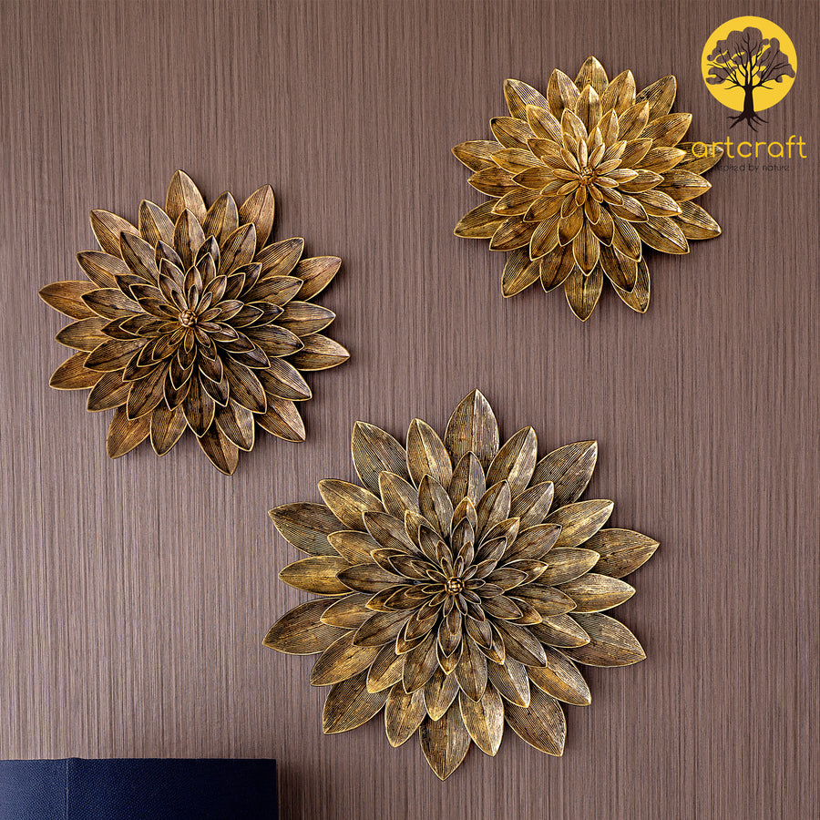 Chrysanthemum Wall Flower Decor - 100% Made From Brass