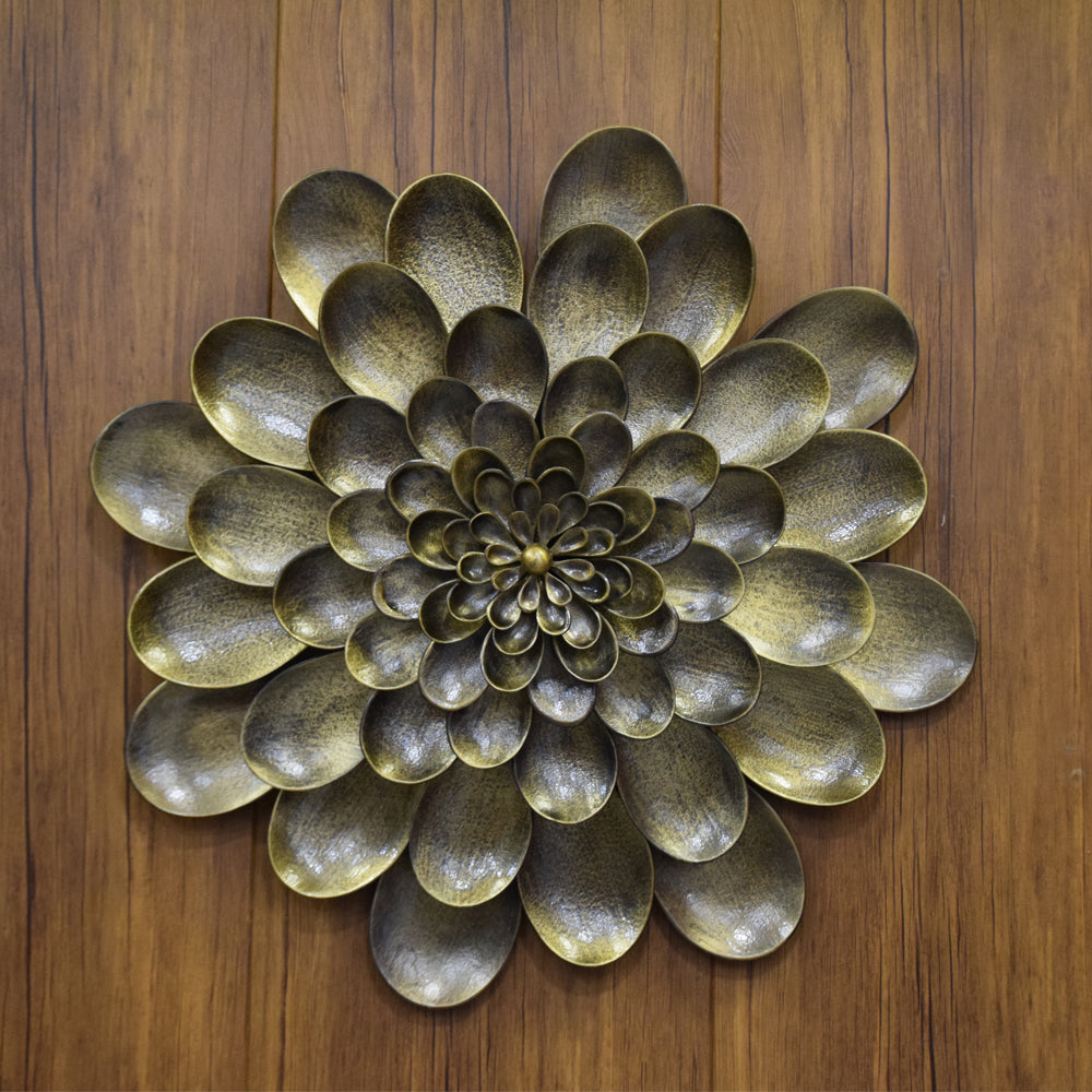 Dalhia Wall Flower Decor - 100% Made From Brass