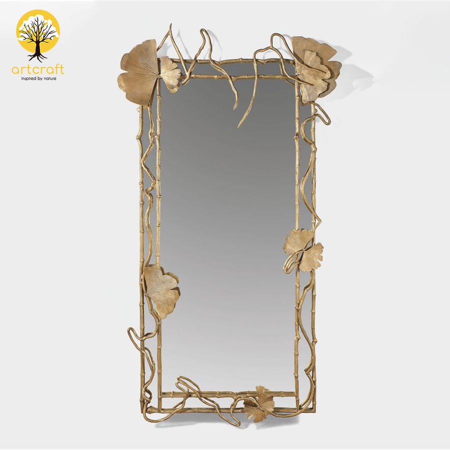 Gingko Wall Mirror - 100% Made From Brass