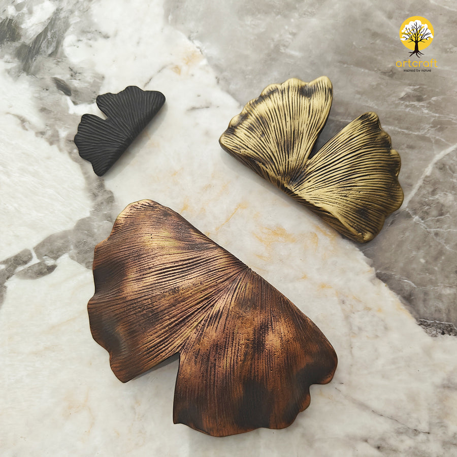 Gingko leaf Handle - 100% Made from Pure Brass