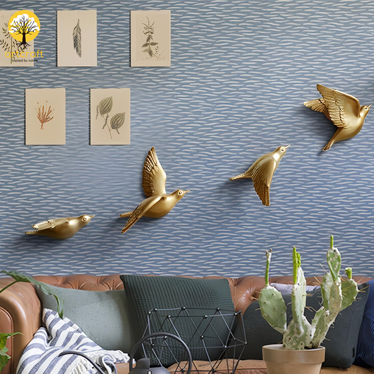 Magpie-Flying Birds - 100% Made From Brass
