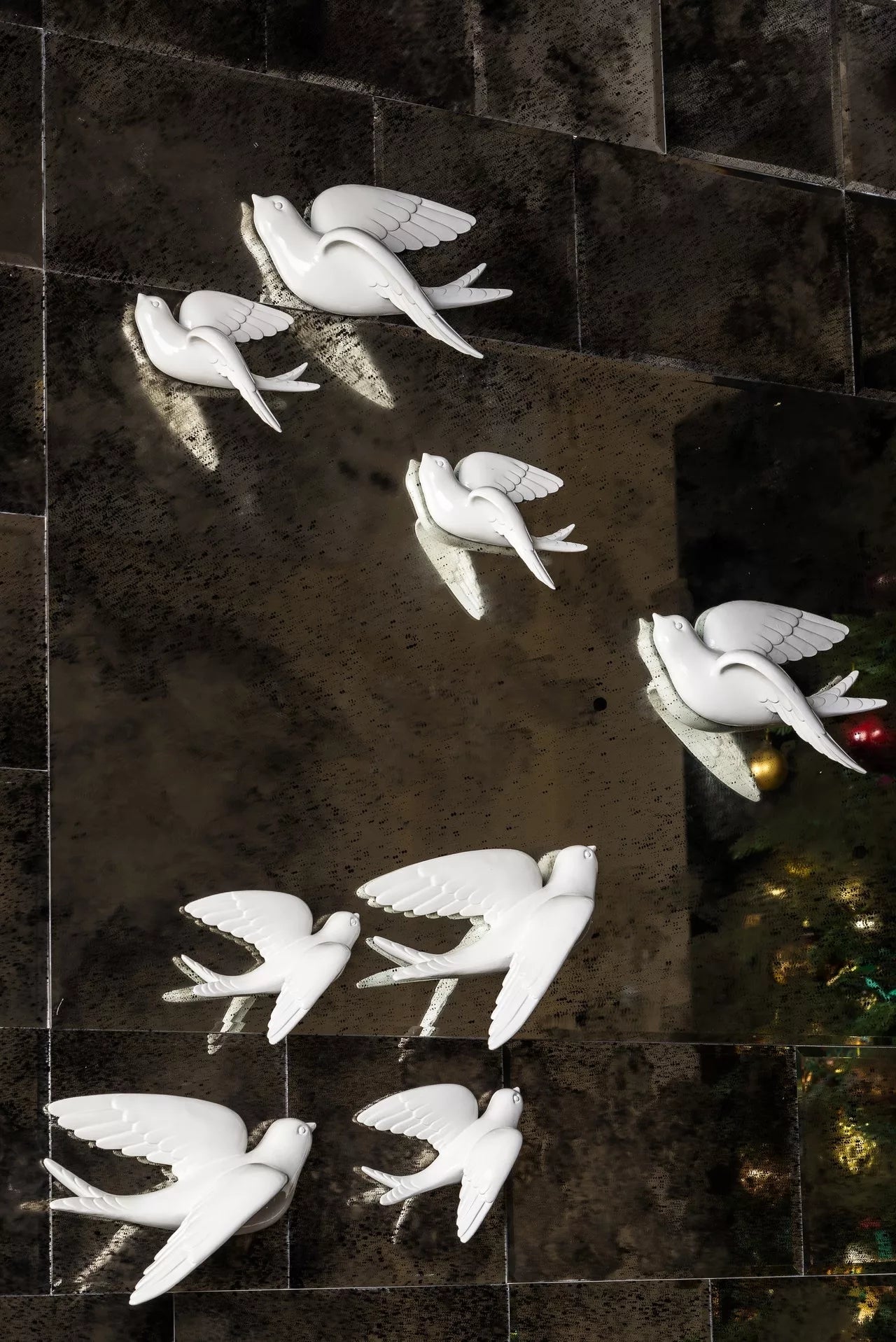White Swallows - Flying Birds - 100% Made From Brass