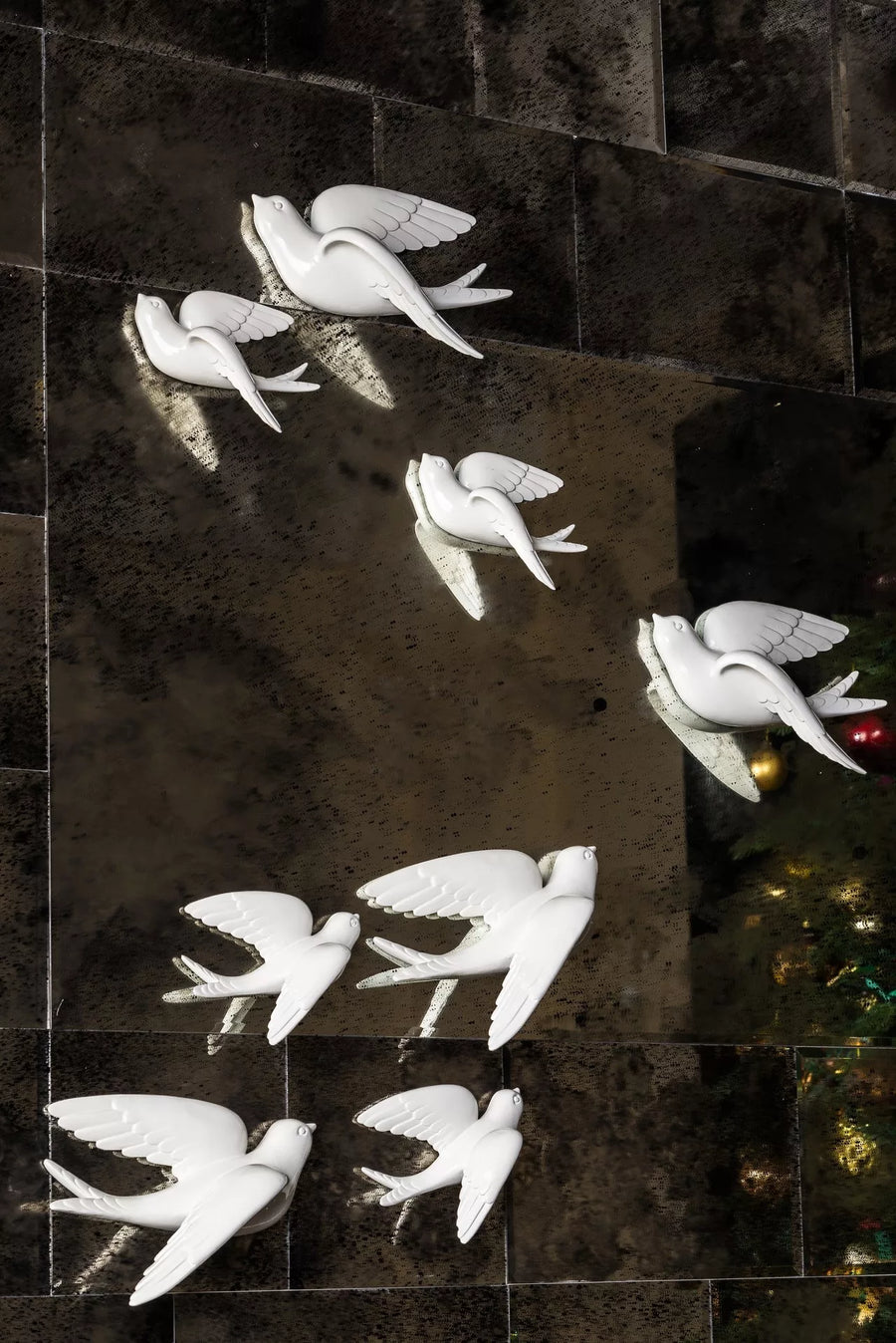 White Swallows - Flying Birds - 100% Made From Brass