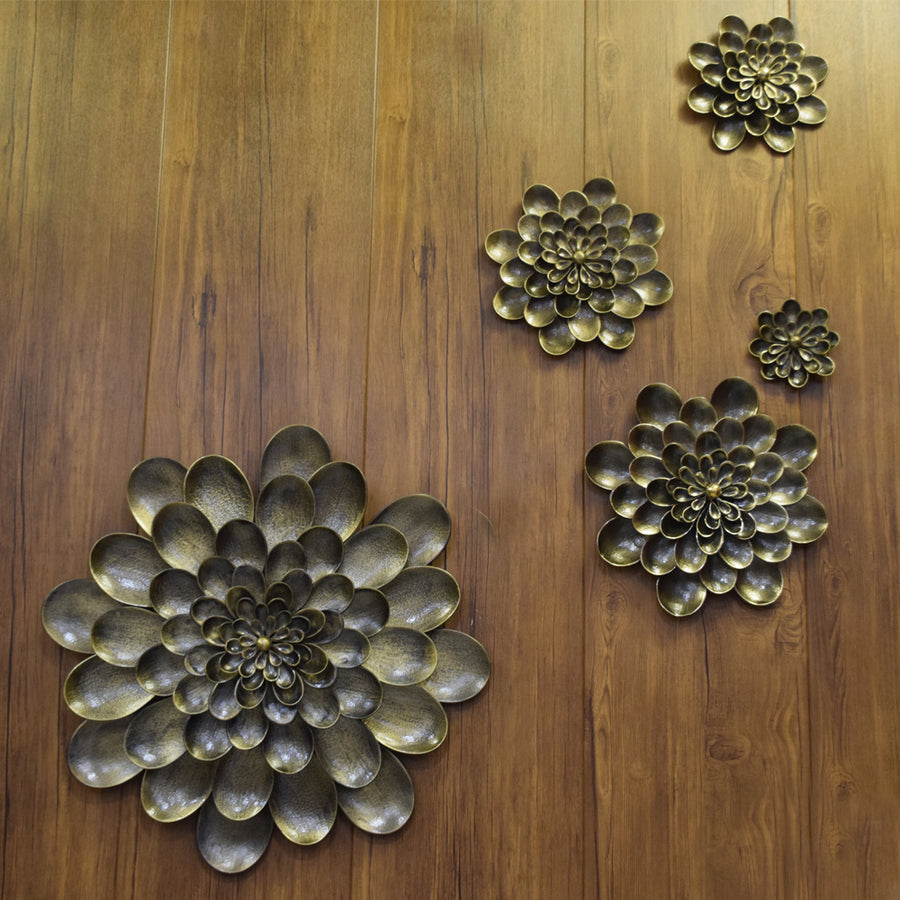 Dalhia Wall Flower Decor - 100% Made From Brass
