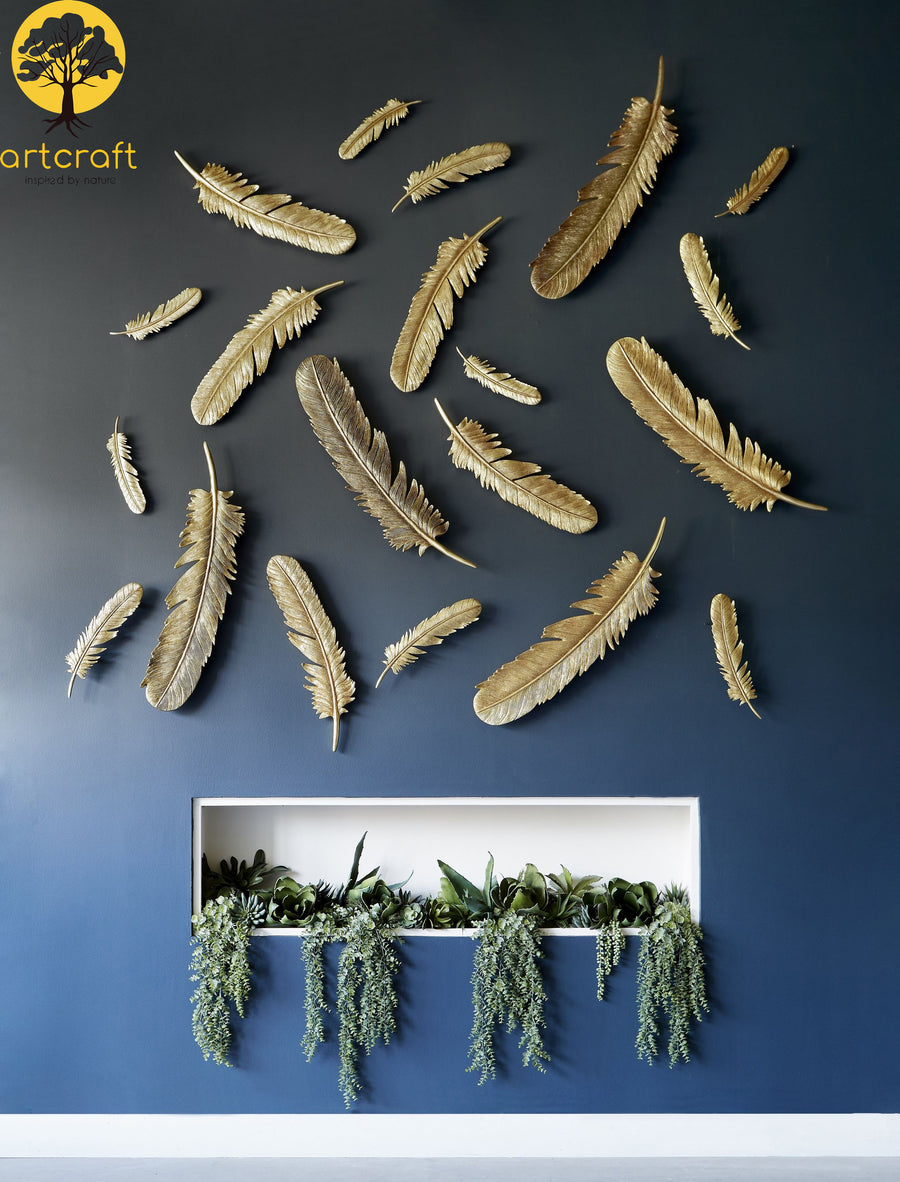 Feather Wall Hanging - 100% Made In Brass