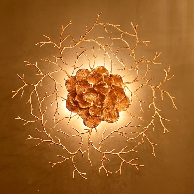 Backlit Gingko Leaf Twig - 100% Made with Brass