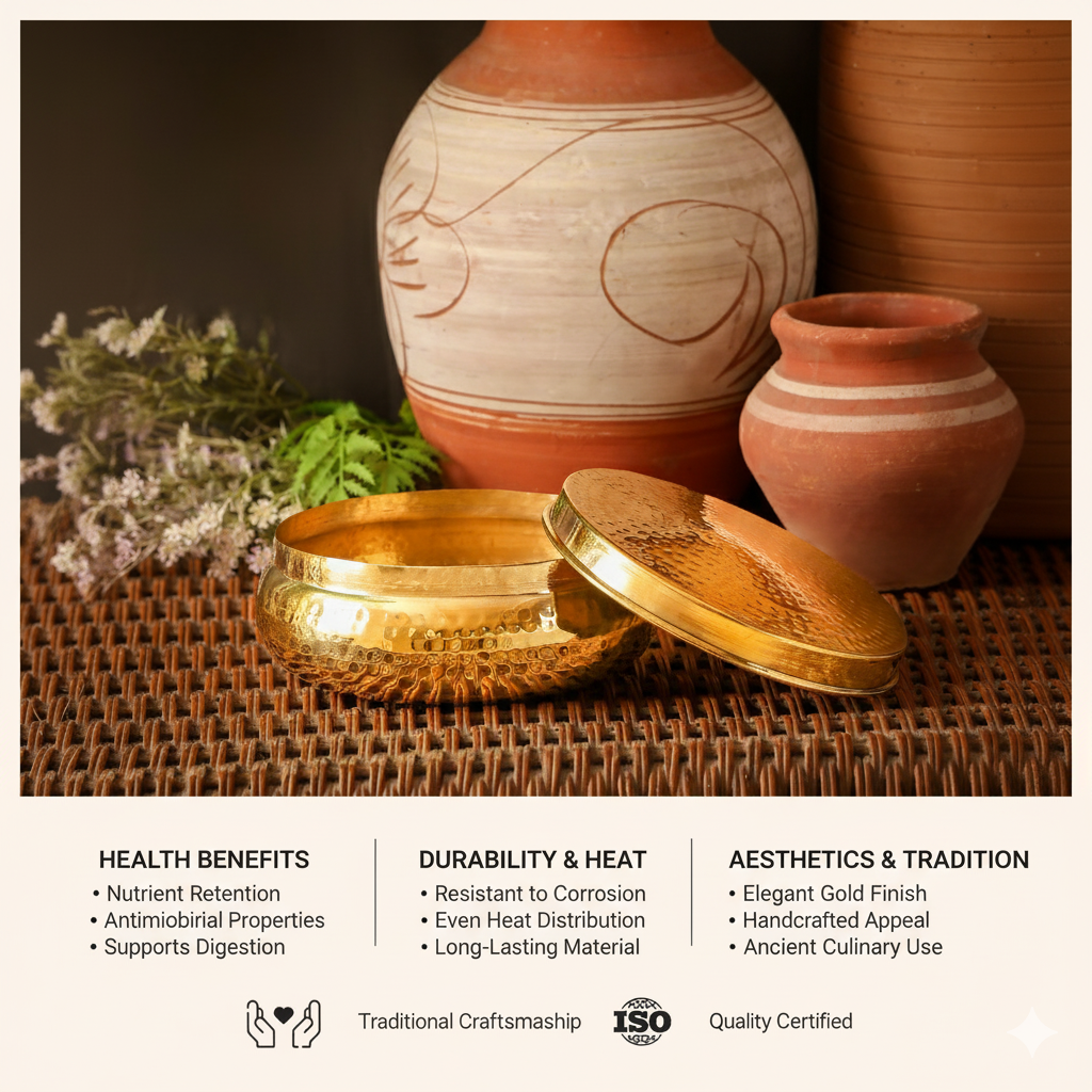 Brass Roti Box / Chapati Box | Hammered Box | Non Toxic – Artcraft