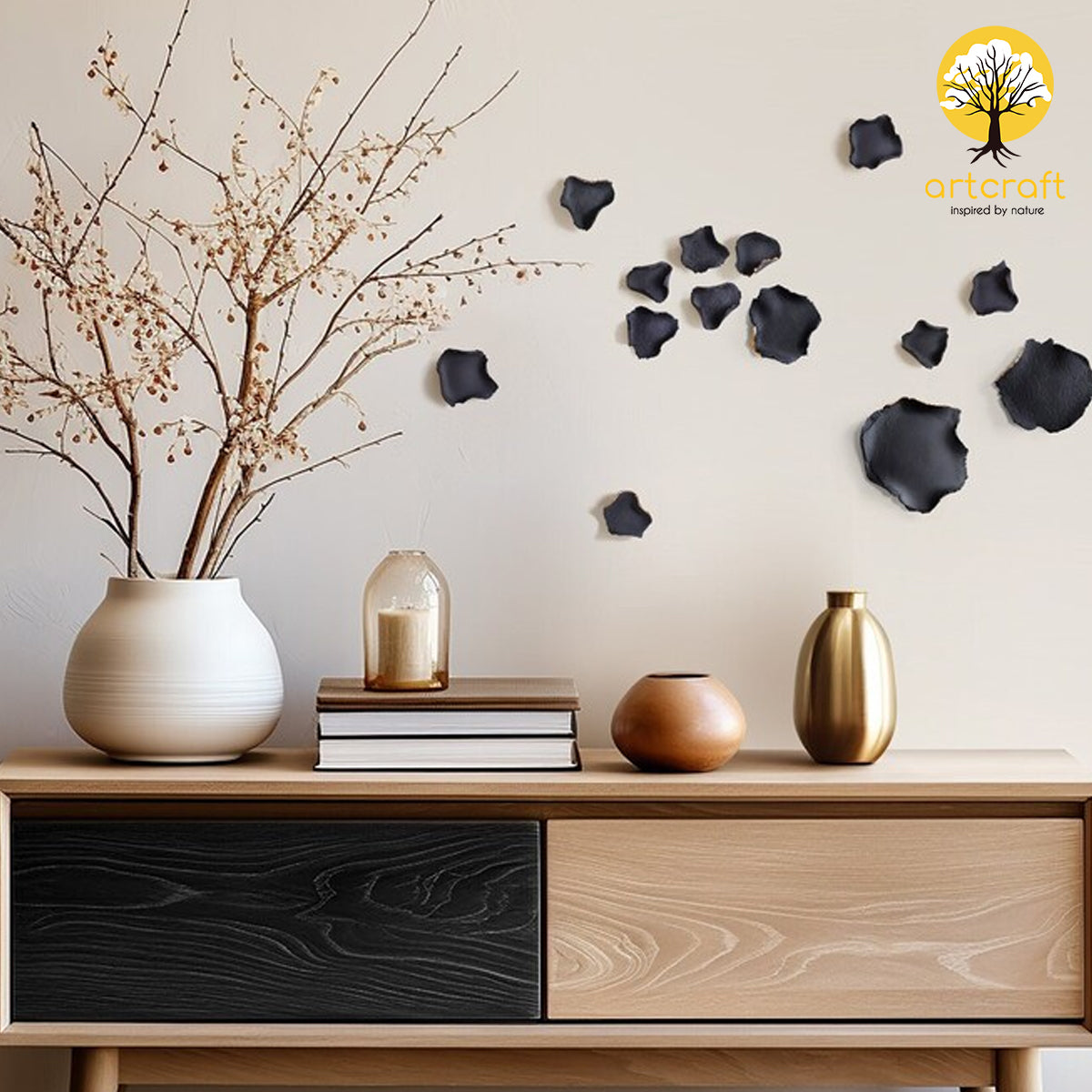 BLACK TILES WALL DECOR - 100% MADE IN BRASS