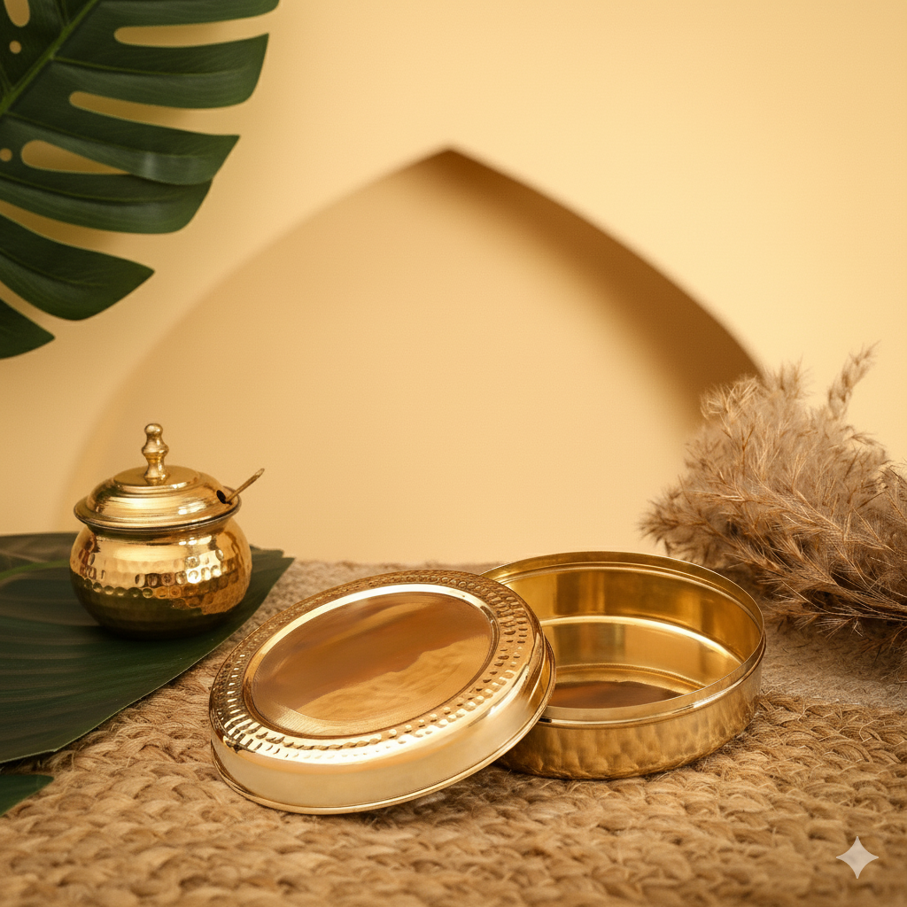 Brass Roti Box / Chapati Box | Big | Non Toxic – Artcraft