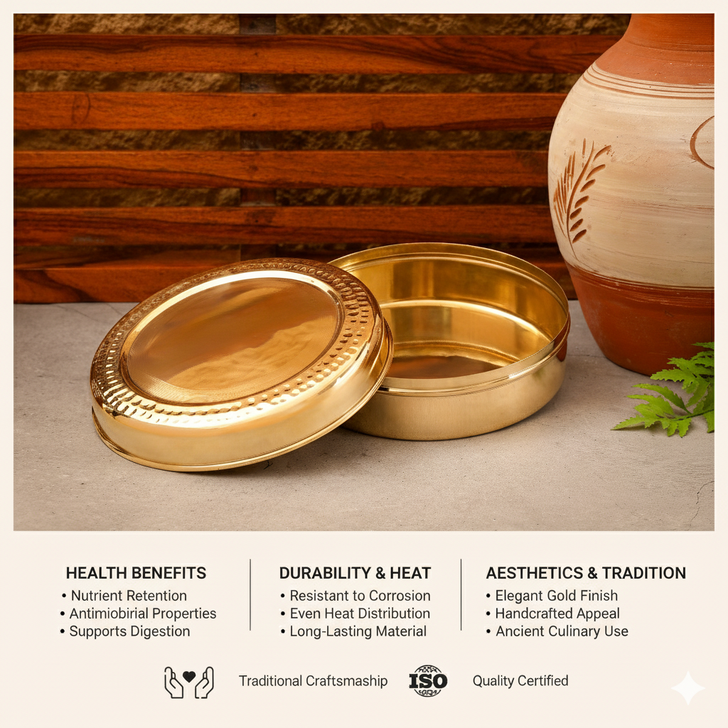 Brass Roti Box / Chapati Box | Big | Non Toxic – Artcraft