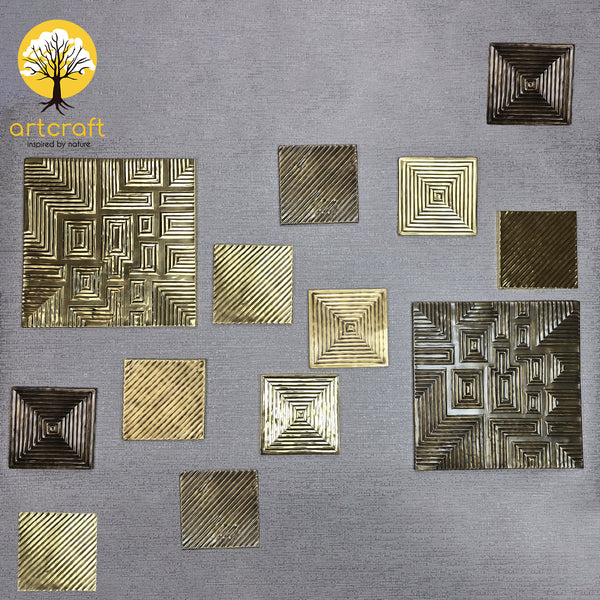 Geometric tiles wall decor - 100% Made in Pure Brass