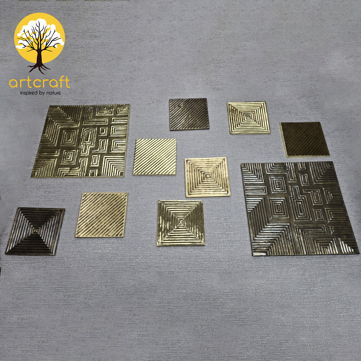 Geometric tiles wall decor 100 Made in Pure Brass Artcraft