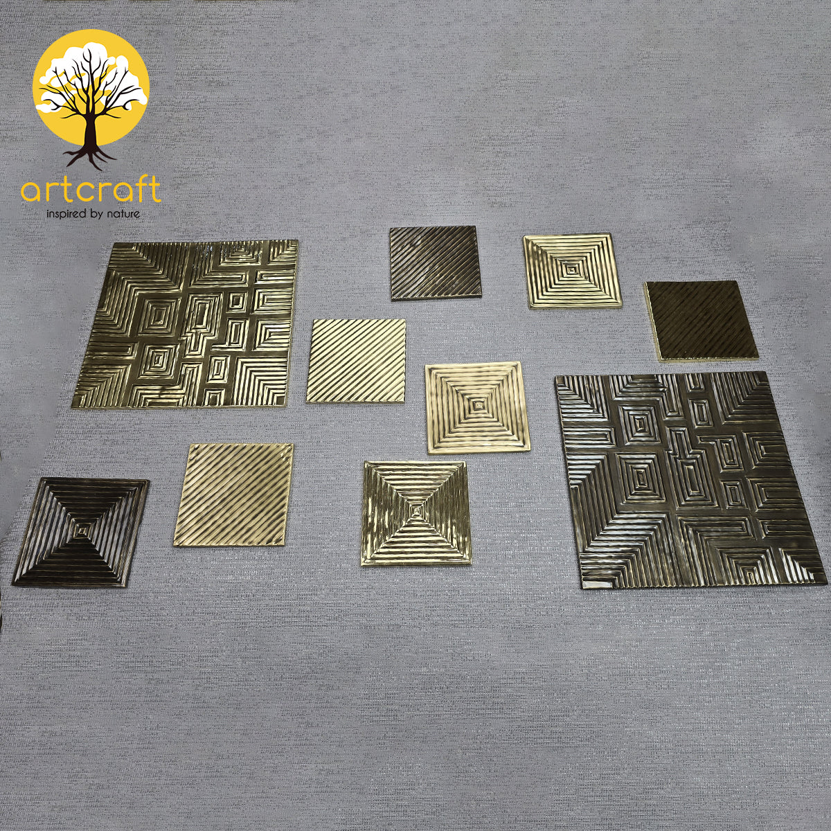 Geometric tiles wall decor - 100% Made in Pure Brass
