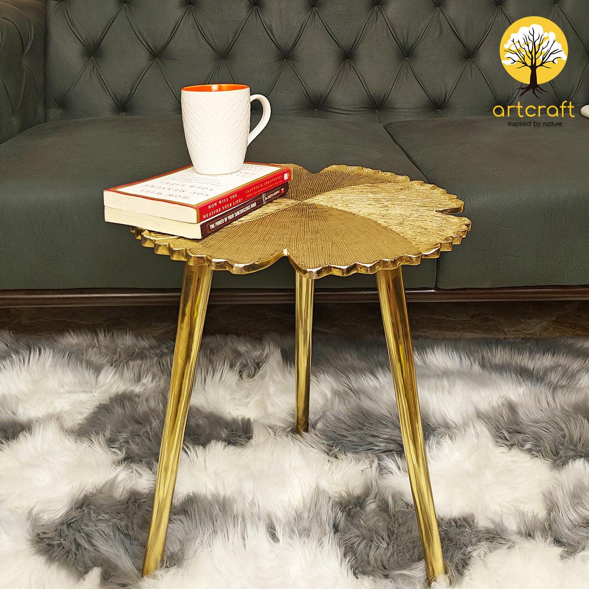 Lucky Clover Leaf Table  - 100% Made With Pure Brass