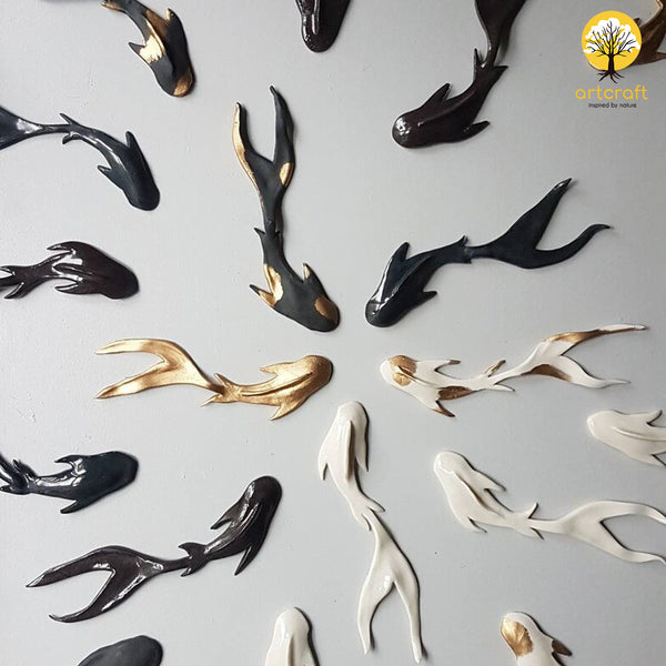 Ryukin Gold Fish Wall Decor - 100% Made in Pure Brass