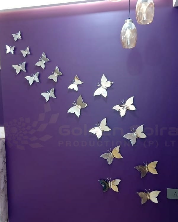 Chrome Butterfly Wall Decor