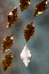 Thumbnail for Golden and White Leaves Wall Decor - 100% MADE IN BRASS