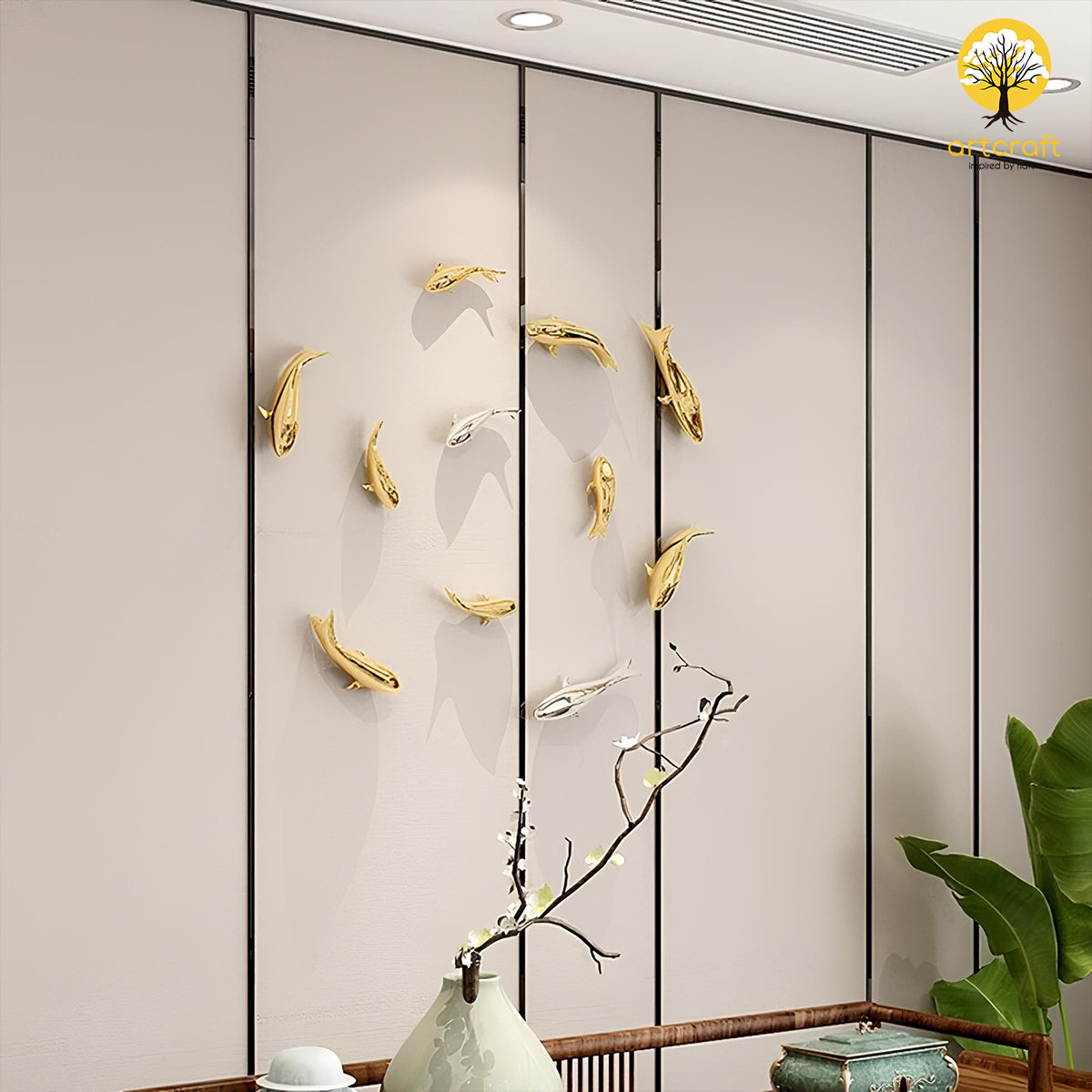 Arrowana fish wall decor - 100% Made in Pure Brass