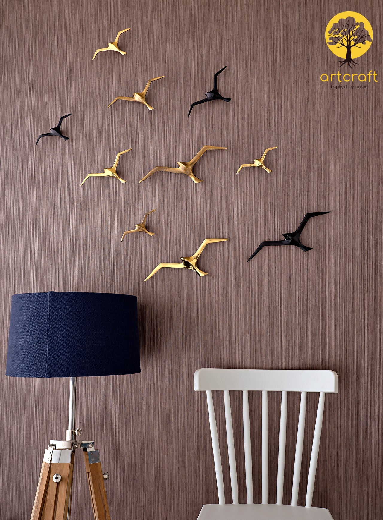 Bracketed Flying birds Wall Hanging - 100% Made From Brass