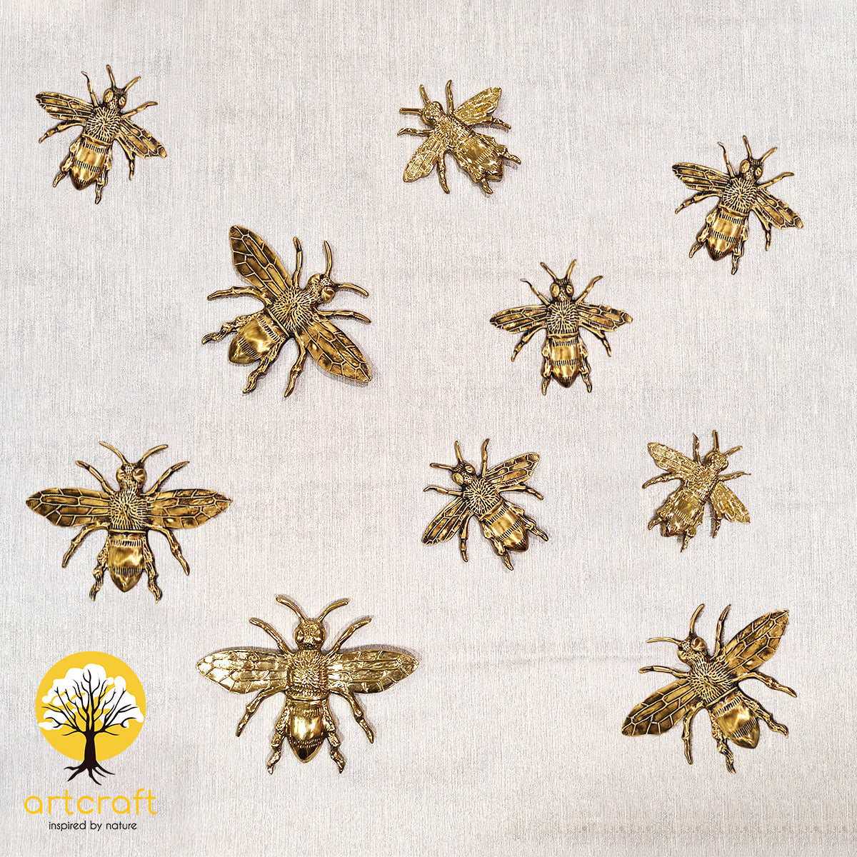Bumble Bee Wall Decor- Flying Bees - 100% Made From Brass