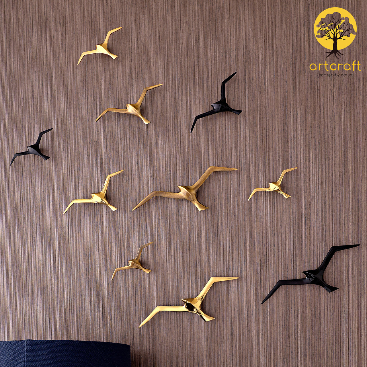 Bracketed Flying birds Wall Hanging - 100% Made From Brass