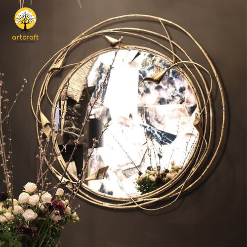 Calla-lily Wall Mirror - 100% Made From Brass