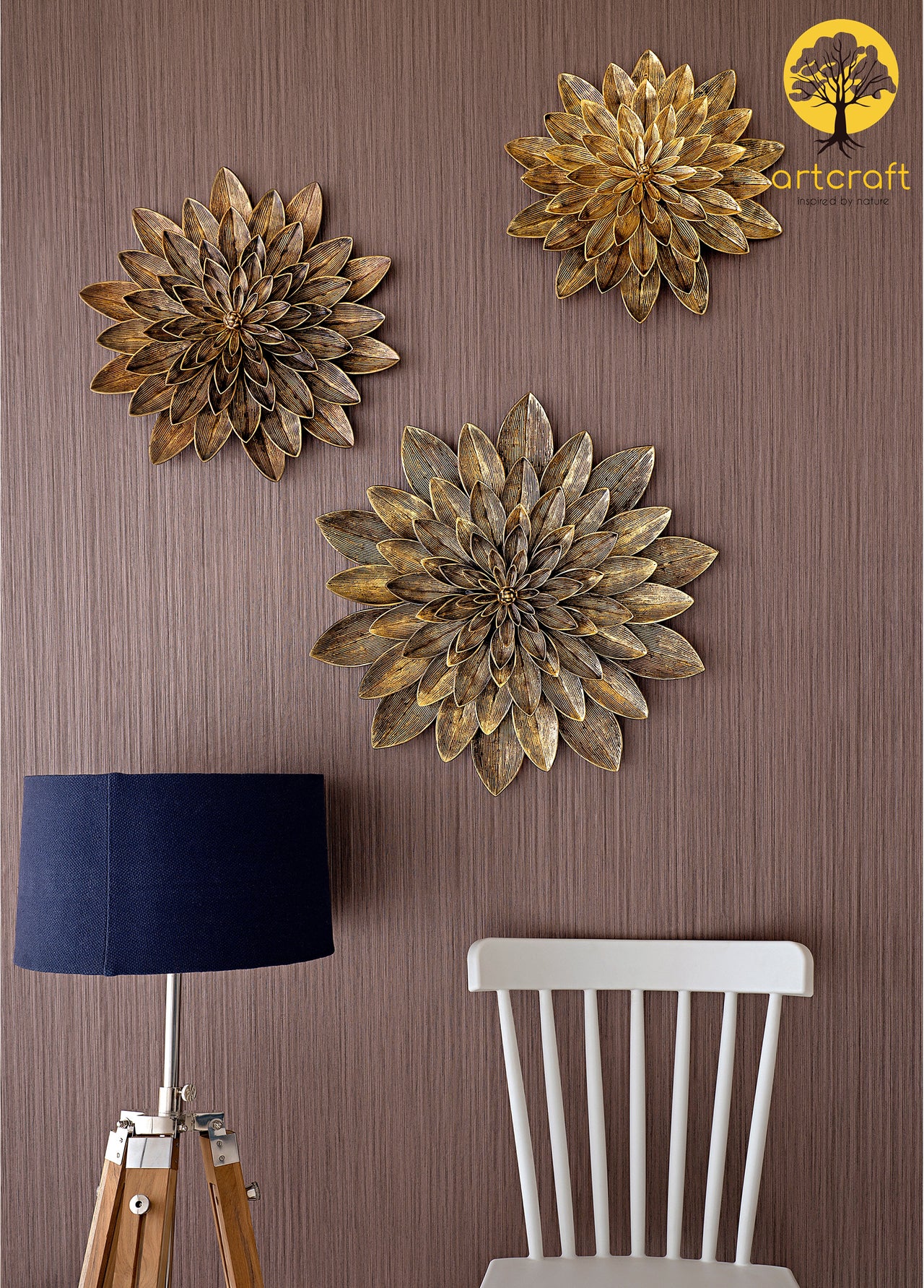 Chrysanthemum Wall Flower Decor - 100% Made From Brass