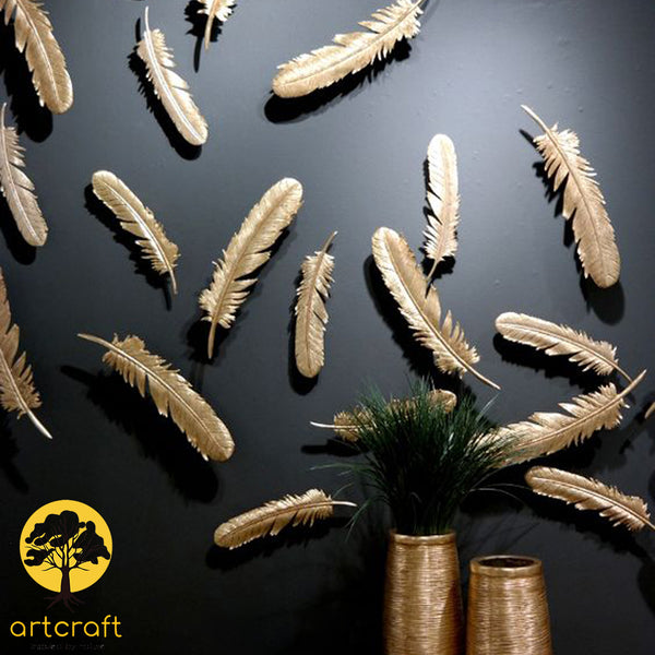 Feather Wall Hanging - 100% Made In Brass