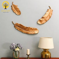 Thumbnail for Big Feather Wall Hanging - 100% Made In Brass