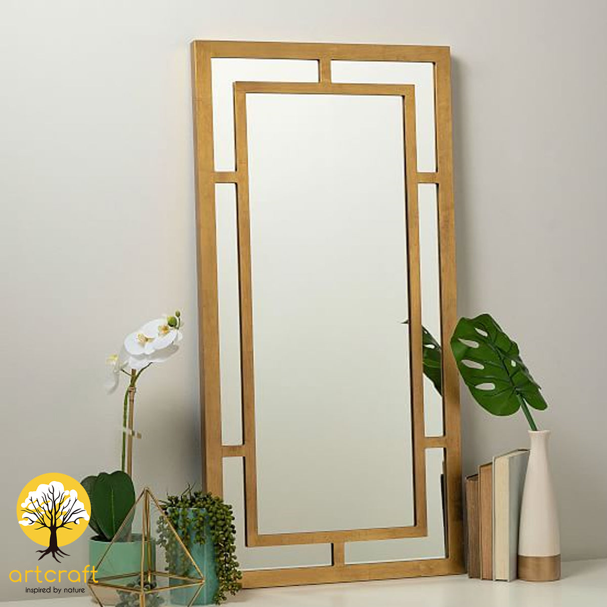 Linear Table Mirror - 100% Made From Brass