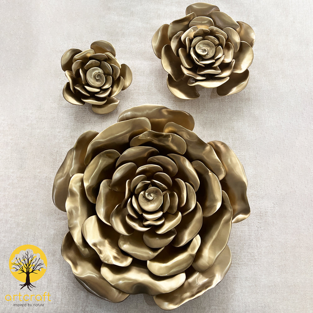 Rose Wall Flower Decor - 100% Made From Brass