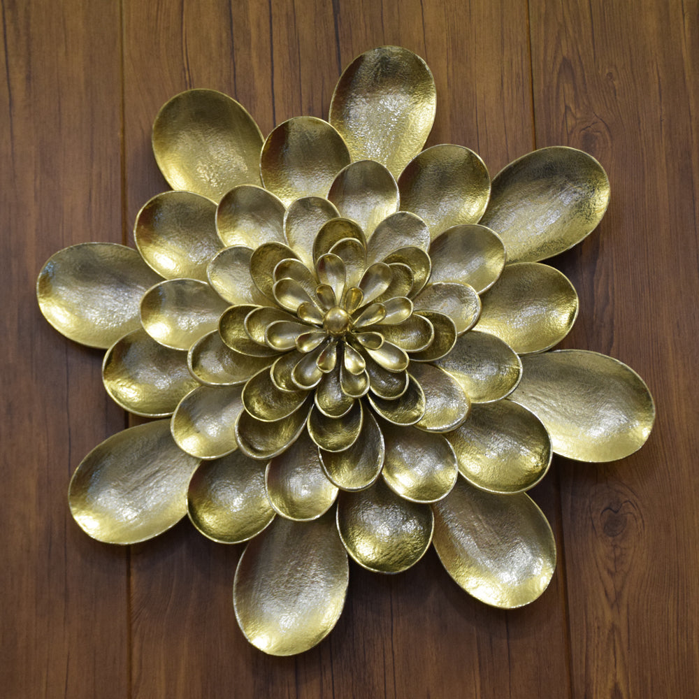 Dalhia Wall Flower Decor - 100% Made From Brass
