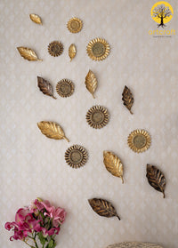 Thumbnail for SUNFLOWER WITH LEAVES WALL HANGING - 100% MADE IN BRASS